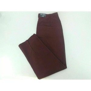 CREMIEUX MADISON CHINOS PANTS MENS SIZE 36X32 BURGUNDY COLOR ZIP FLY NWT